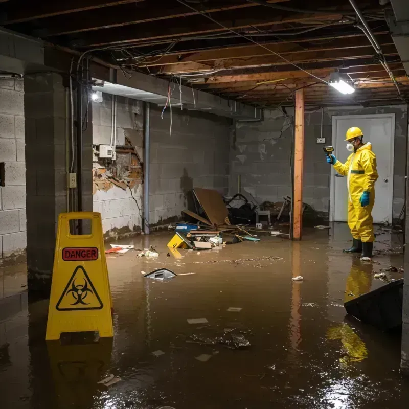 Flooded Basement Electrical Hazard in Bay Springs, MS Property